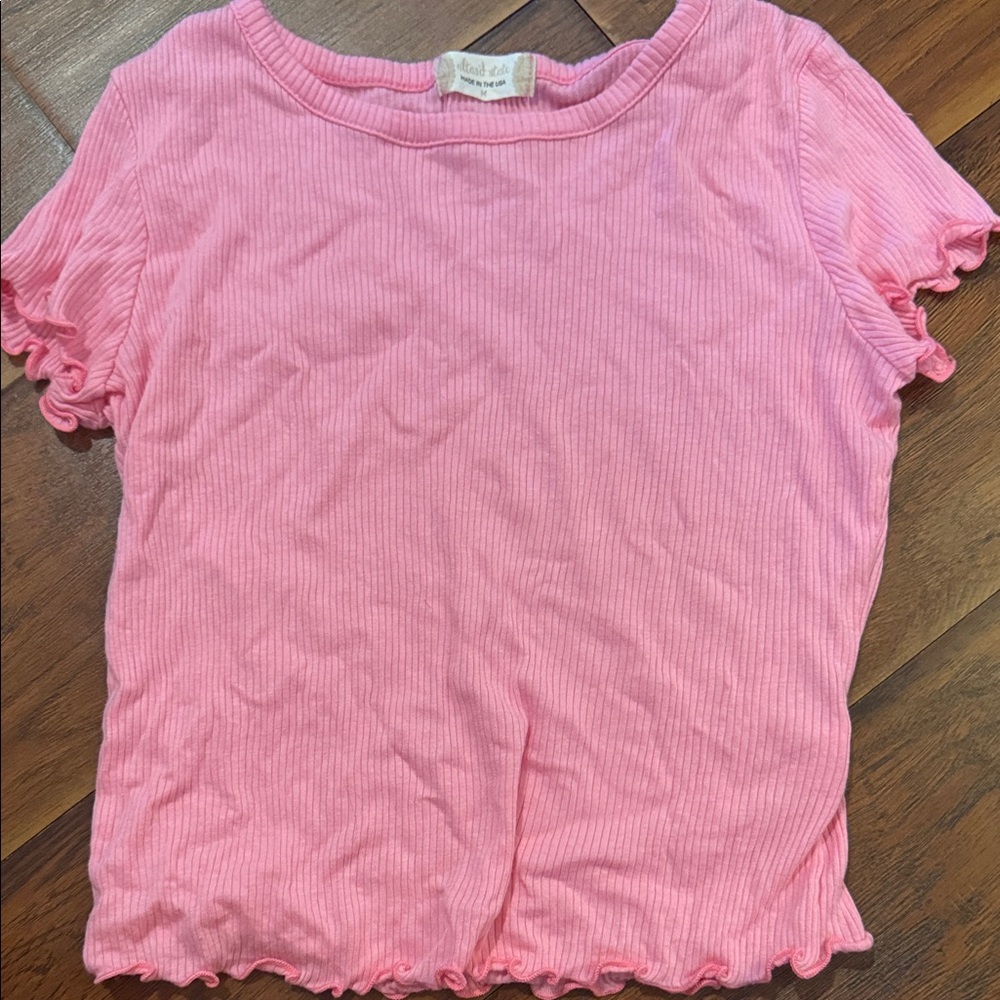 Altar'd State Pink Ribbed Top